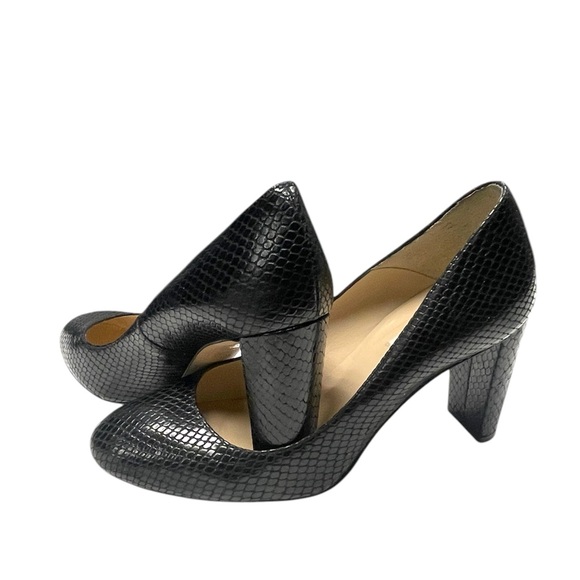 EUC L.K. Bennett Marcella Pumps Black Snake Effect Size 39.5 / US 8.5M - Picture 4 of 9